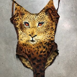 Vtg DeWeese Leopard One Piece